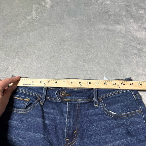 VTG Y2K Levi's 515 Skimmer Dark Wash Capri Jeans Womens 6 Retro Indie - Picture 8 of 11